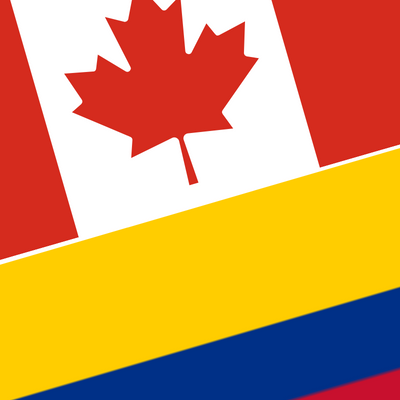 Drapeaux Canada et Colombie