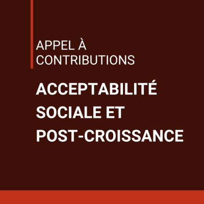 Visuel. Appel à contributions. Acceptabilité sociale
